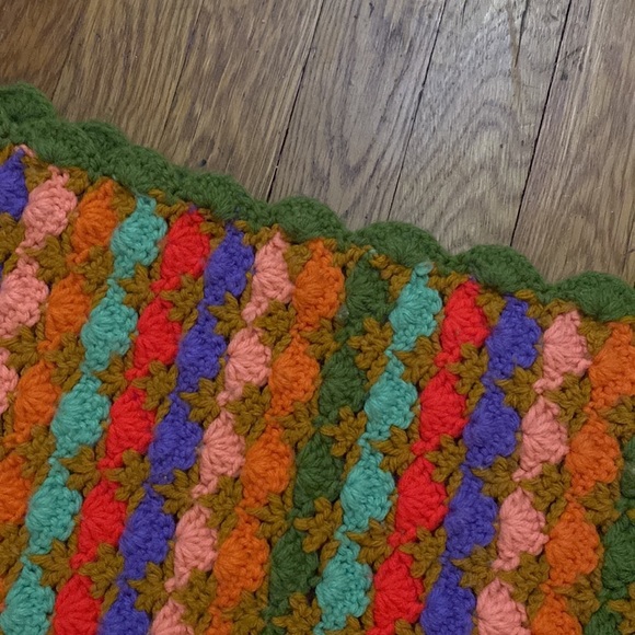 Vintage hand made crochet blanket throw - Picture 2 of 3